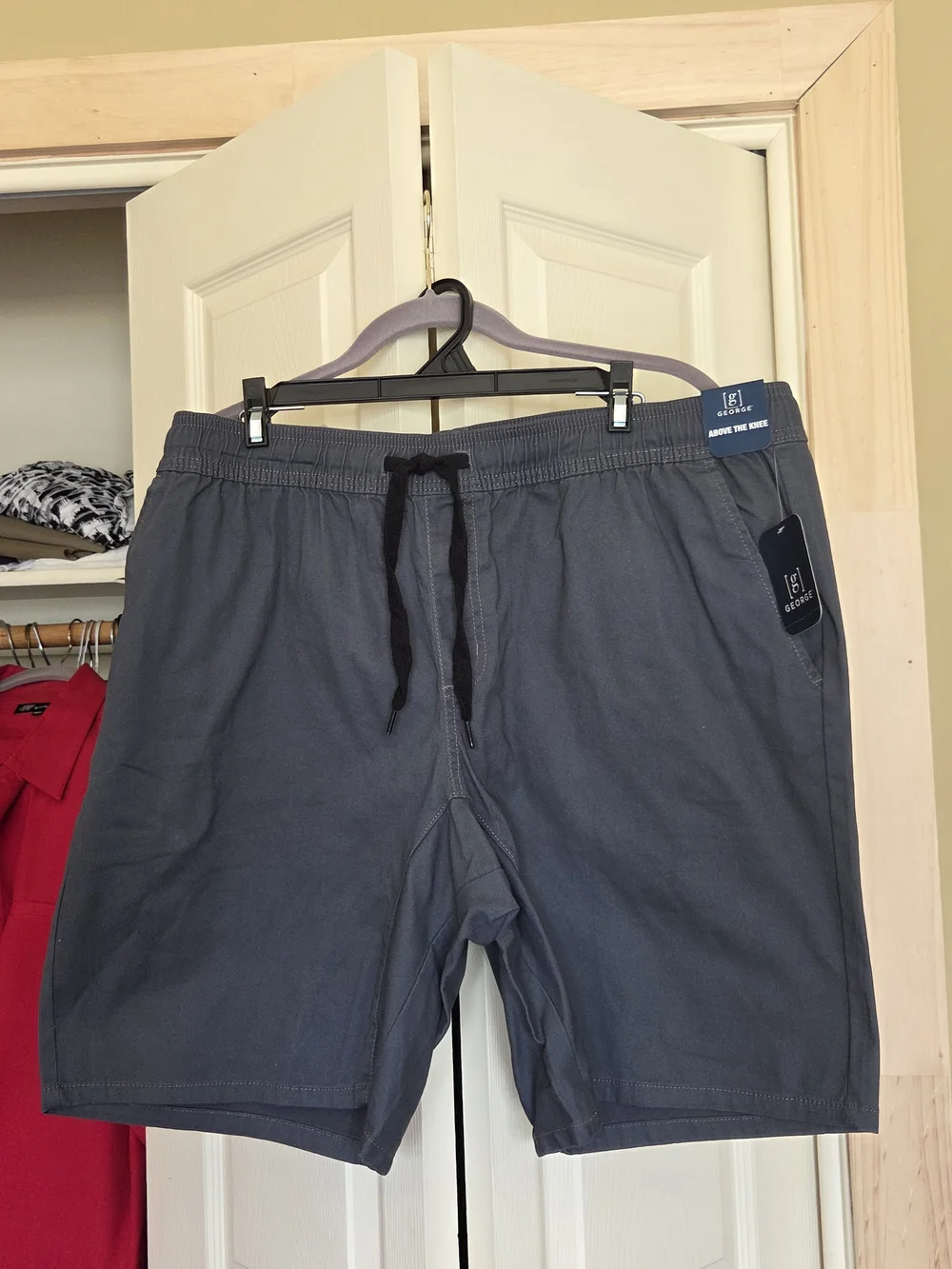 BRAND NEW XL George Men's Dark Gray Stretch Jogger Shorts